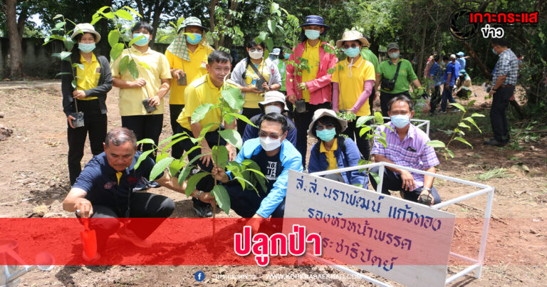 พิจิตร-ส.ส.นราพัฒน์ ปชป.นำชาวบ้านปลูกป่าแจงนโยบายพรรคเร่งแก้ปัญหาราคาปุ๋ย